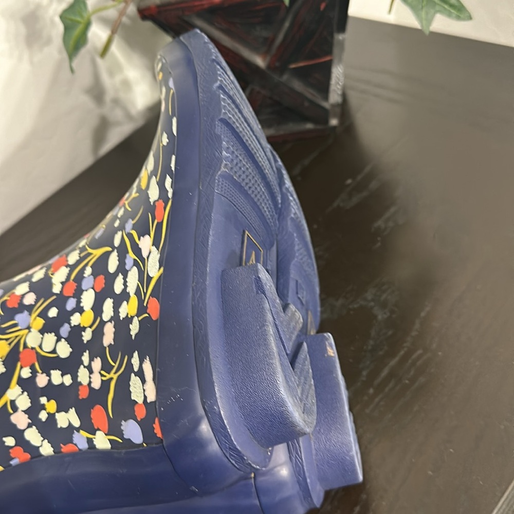 Anthropologie Colloquial Rain Boots Pop Potpourri  Blue Motif Floral print Sz 6 - Picture 10 of 14